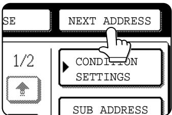 SE NEXT ADDRESS 1/2 CONDITION SETTINGS SUB ADDRESS