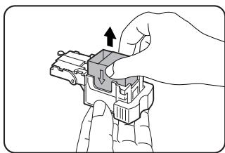 SHARP DM-3551 - Remove the empty staple cartridge from the staple box. - 1
