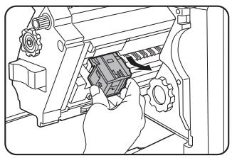 SHARP DM-3551 - Open the front cover and pull out the stapler unit. - 3