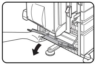 SHARP DM-3551 - Open the left cover of the stand/paper drawer. - 1