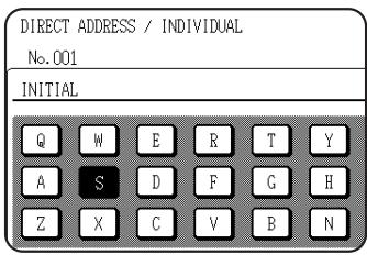DIRECT ADDRESS / INDIVIDUAL No.001 INITIAL Q W E R T Y A S D F G H Z X C V B N