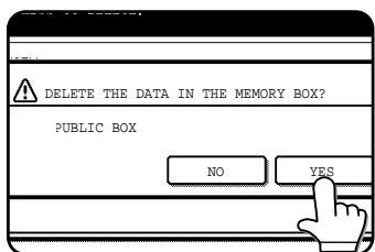 DELETE THE DATA IN THE MEMORY BOX? PUBLIC BOX NO YES