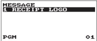 MESSAGE 1 RECEIPT LOGO PGM 01