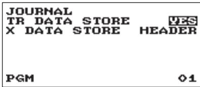 JOURNAL TR DATA STORE YES X DATA STORE HEADER PGM 01