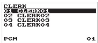 CLERK 01 CLERK01 02 CLERK02 03 CLERK03 04 CLERK04 PGM 01