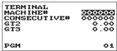 TERMINAL MACHINE# CONSECUTIVE# GT2 GT3 PGM 01