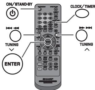SHARP XL-HF201PHS - Setting the clock (Remote control only) - 1