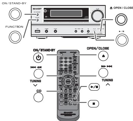 SHARP XL-HF201PHS - Listening to a CD or MP3/WMA disc - 1