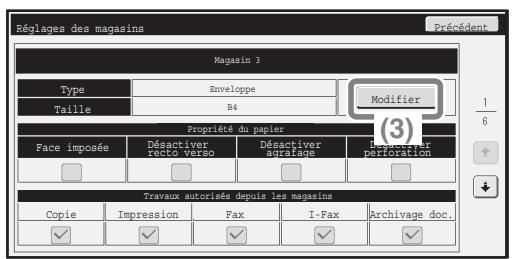 SHARP MX-2600N/3100N - Configurez les réglages du magasin dans l'écran tactile. - 2