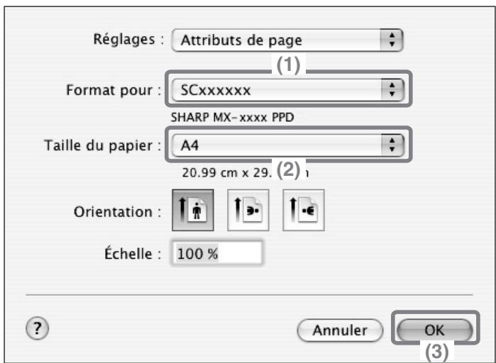 SHARP MX-2600N/3100N - Ouvrez l'écran de configuration de la page dans textedit. - 1