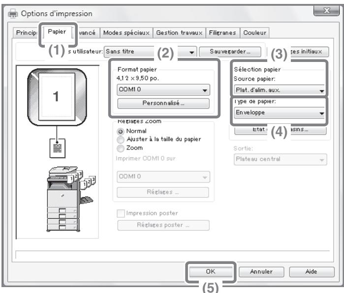 SHARP MX-2600N/3100N - Sélectionnez les paramètres dans le pilote d'imprimante. - 1
