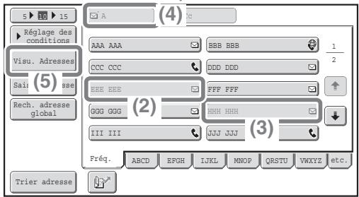 SHARP MX-2600N/3100N - Sélectionnez les réglages sur l'écran tactile. - 1