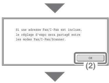 SHARP MX-2600N/3100N - Sélectionnez les réglages sur l'écran tactile. - 1