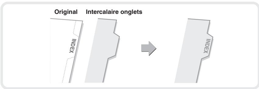 SHARP MX-2600N/3100N - Copie sur les onglets des intercalaires à onglets (copie sur onglets) - 1