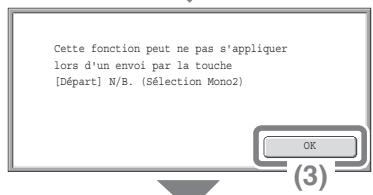 SHARP MX-2600N/3100N - Sélectionnez les réglages sur l'écran tactile. - 2