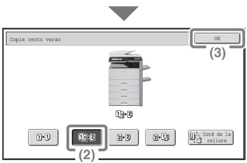SHARP MX-2600N/3100N - Sélectionnez les réglages sur l'écran tactile. - 1