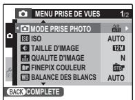 FUJIFILM FINEPIX XP10 - Utilisation du menu prise de vue - 2