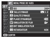 FUJIFILM PREMIUM X-E1 - Utilisation des menus : Mode de prise de vue - 1