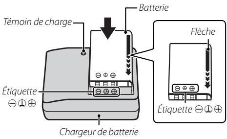 FUJIFILM PREMIUM X100S - Insérez la batterie dans le chargeur. - 1
