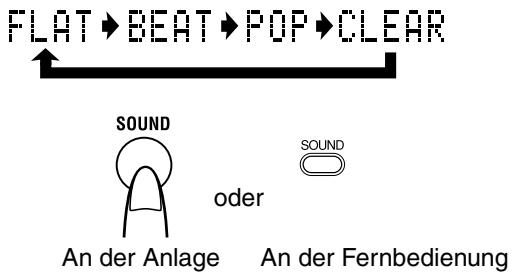 JVC RV-NB20 - Zum Klangmodus-Abruf die Taste SOUND drücken. - 1