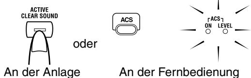 JVC RV-NB20 - Drücken Sie die Taste ACS (Active Clear Sound) zum Ein- oder Ausschalten. - 1