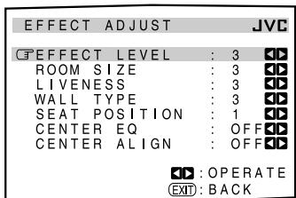 JVC RX-DP20 - Ajustement de divers effets -EFFECT ADJUST - 1
