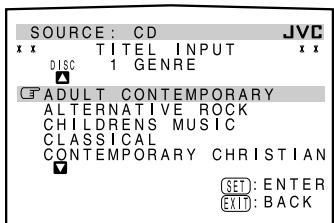 JVC RX-DP20 - Press /  /  / to move  to "DISC 1: MY FAVORITE (in this example)," then press SET. - 1