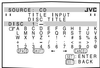 JVC RX-DP20 - Press /  /  / to move  to "DISC 1: MICHAEL (in this example)," then press SET. - 1