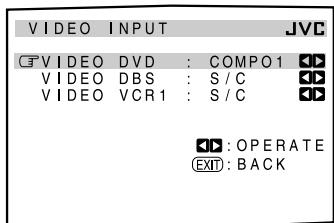 JVC RX-DP20 - Setting the Video Input Terminals —VIDEO INPUT - 1