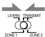 JVC RX-DP20 - Set the LEARN/TRANSMIT (ZONE 1/ZONE 2) selector to "TRANSMIT (ZONE 1/ZONE 2)" to finish the erasing procedure. - 1