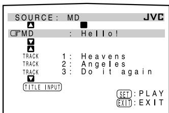 JVC RX-DP20 - Press / to move  to "TITLE INPUT," then press SET. - 1