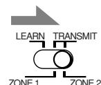 JVC RX-DP20 - Set the LEARN/TRANSMIT (ZONE 1/ZONE 2) selector to "TRANSMIT (ZONE 1/ZONE 2)" to finish the storing procedure. - 2