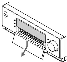 JVC RX-DP20 - Appuyez sur DOOR DOWN de façon à pouvoir utiliser les autres touches qui se trouvent derrière la porte. - 2
