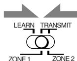 JVC RX-DP20 - Set the LEARN/TRANSMIT (ZONE 1/ZONE 2) selector to "TRANSMIT (ZONE 1/ZONE 2)" to finish the storing procedure. - 1