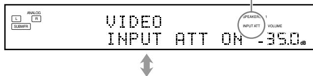 JVC RX-DP20 - Press and hold INPUT ATT (inside the front door) so that the INPUT ATT indicator lights up on the display. - 2