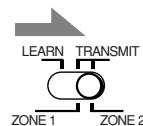 JVC RX-DP20 - Réglez le sélecteur LEARN/TRANSMIT (ZONE 1/ZONE 2) sur “TRANSMIT (ZONE 1/ZONE 2)” pour terminer la procédure de mémorisation. - 2