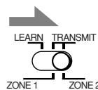 JVC RX-DP20 - Set the LEARN/TRANSMIT (ZONE 1/ZONE 2) selector to "TRANSMIT (ZONE 1/ZONE 2)" to finish the erasing procedure. - 2
