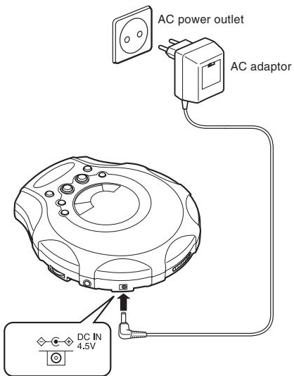 JVC XL-PM400SE - Using the AC adaptor (not supplied) - 1