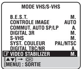 JVC HR-DVS2EU - Selectionner le mode de reglage VIDEO stabilizer - 1
