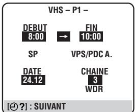 JVC HR-DVS2EU - ACCES A l'ecran et l'affichage de programmation - 1
