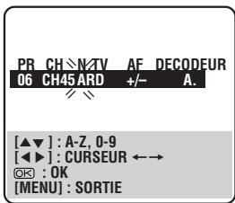 JVC HR-DVS2EU - Selectionner les caracteres du nom de CHAIN - 1