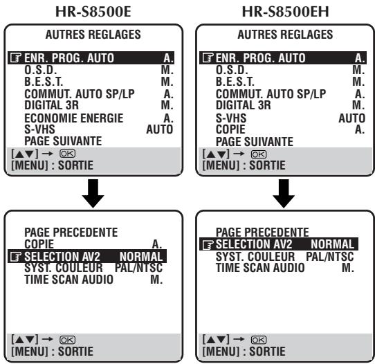 JVC HR-S8500E - Réglage selection AV2 - 1