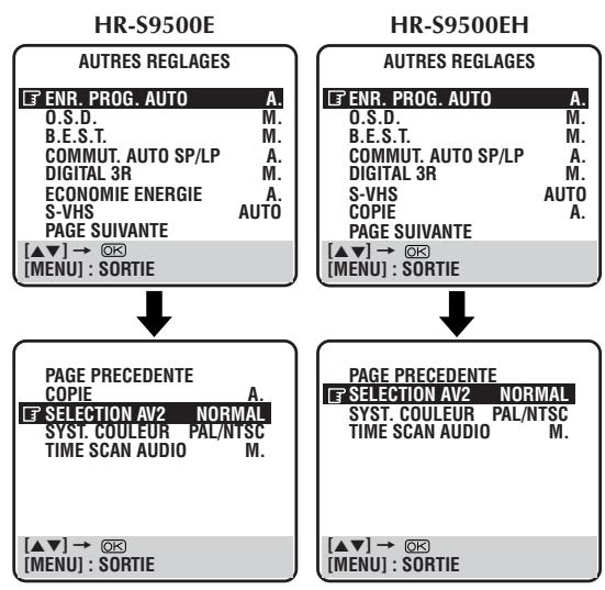 JVC HR-S9500E - Réglage selection AV2 - 1