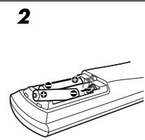 JVC RX-D302BE - Einlagen der Batterien in die Fernbedienung - 2