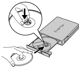 JVC CU-VD3E - Disc-Fach öffnen und Disc einlegen - 3