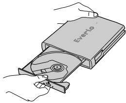 JVC CU-VD3EX - Disc-Fach öffnen und Disc einlegen - 2