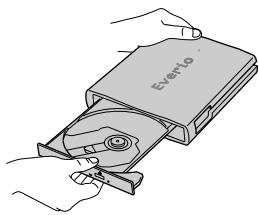 JVC CU-VD3EX - Open de lade en leg de schijf erin - 2