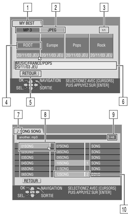 1 2 3 MY BEST MP 3 JPEG 1/1 ROOT Europe Pops Rock 20/11/03 JEU 20/11/03 JEU 20/11/03 JEU 20/11/03 JEU MUSIC/FRANCE/POPS 20/11/03 JEU RETOUR OK NAVIGATION SELECTIONEZ AVEC [CURSORS] SEL SORTIE PUIS APPUYEZ SUR [ENTER] 4 5 6 7 8 9 SONG SONG another.mp3 1/48 01SONG 07SONG SONG 02SONG 08SONG SONG 03SONG 09SONG SONG 04SONG 10SONG 1 SONG 05SONG 11SONG SONG 06SONG 12SONG 2 SONG RETOUR OK NAVIGATION SELECTIONEZ AVEC [CURSORS] SEL SORTIE PUIS APPUYEZ SUR [ENTER] 10