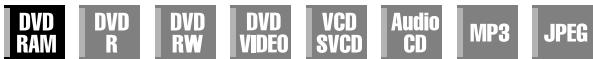DVD RAM DVD R DVD RW DVD VIDEO VCD SVCD Audio CD MP3 JPEG