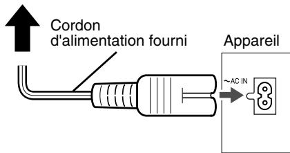 JVC EX-D1E - Raccordement du cordon d'alimentation - 1